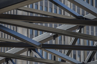 Full frame shot of metallic structures against building