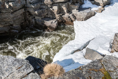 Scenic view of water flowing through rocks