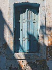 Closed door of old building