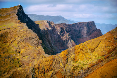 Scenic view of mountain range against sky