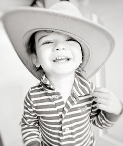 Portrait of smiling boy wearing hat