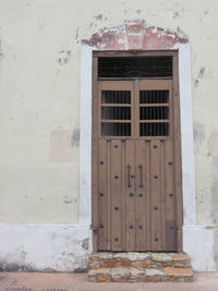 Exterior of house with closed door