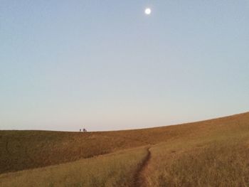 View of landscape against clear sky