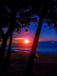 Scenic view of sea at sunset