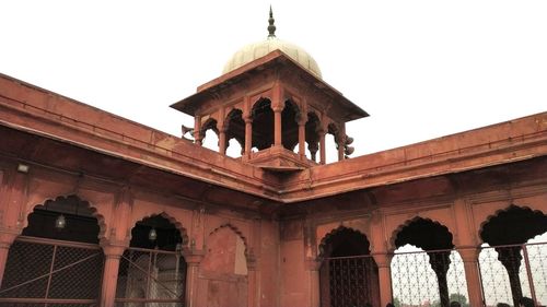 Low angle view of historic building against clear sky