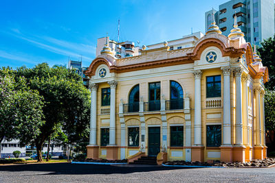 Low angle view of building against sky