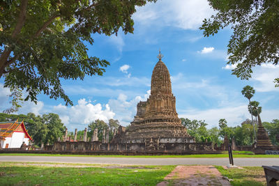 Panoramic view of temple against sky