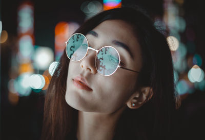 Close-up portrait of a young woman