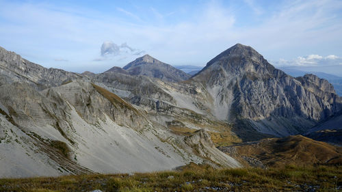 Scenic view of mountains against sky