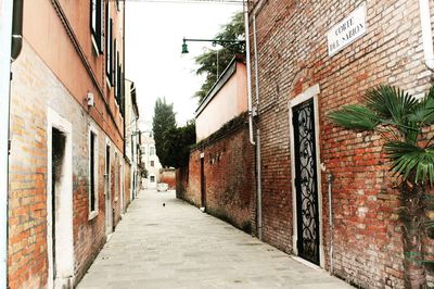 Narrow alley along buildings