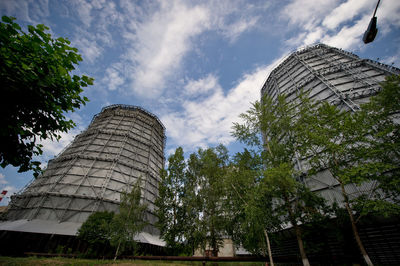 Low angle view of skyscrapers against sky