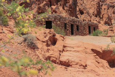 View of old ruin on mountain