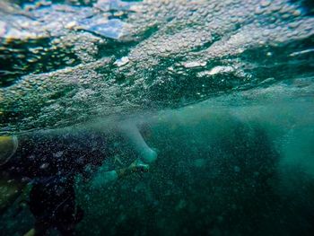 Woman swimming in sea