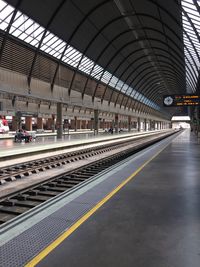 Empty railroad station platform