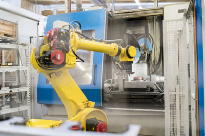 Industrial robot in modern factory