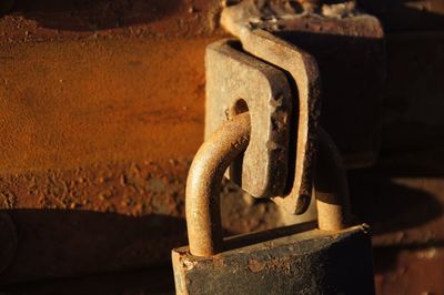 Close-up of old padlock