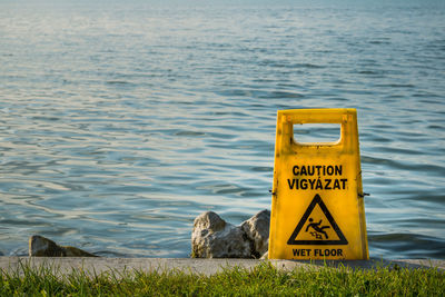 Information sign at balaton lake