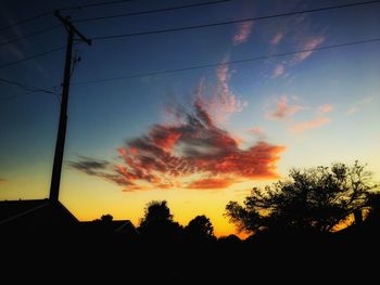 Silhouette of trees at sunset