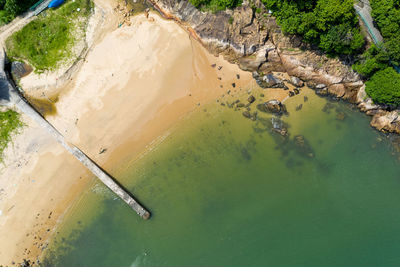 High angle view of lake