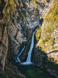 Scenic view of waterfall