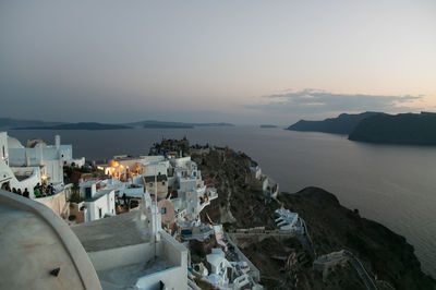 High angle view of sea against sky