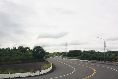 Empty road against sky