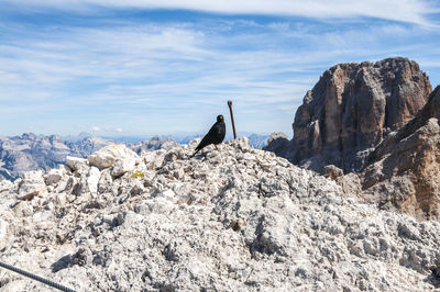 Panoramic view of rocky mountains against sky