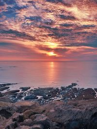 Scenic view of sea during sunset