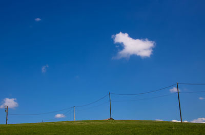 Scenic view of empty landscape against blue sky