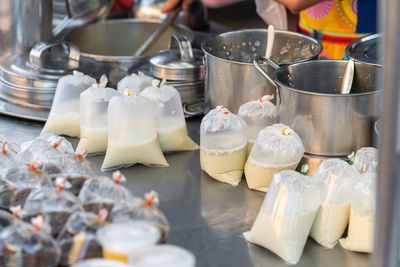 Close-up of food on table