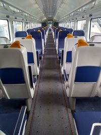 Empty seats in train