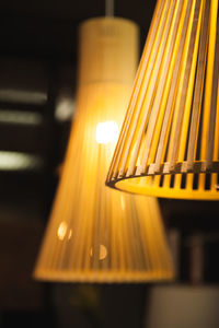 Close-up of illuminated electric light