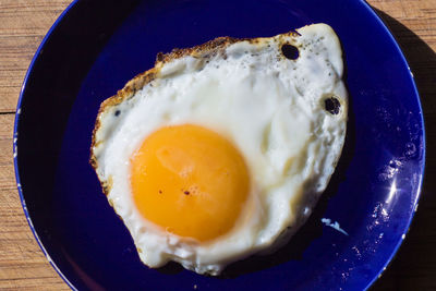 Directly above shot of breakfast served on table