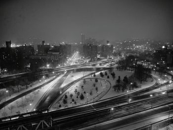 View of illuminated cityscape at night