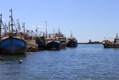 Boats in harbor