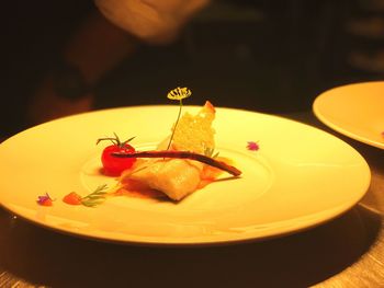 Close-up of sushi in plate