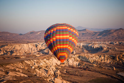 Hot air balloons on rock