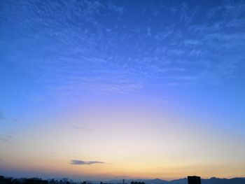 Low angle view of sky at sunset
