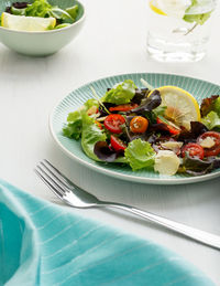 Close-up of salad served in plate