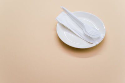 High angle view of ice cream on table