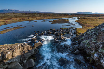 Water stream in thingvellir national park