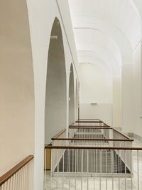 Low angle view of spiral staircase in building