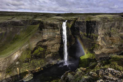 Scenic view of waterfall