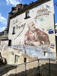 Low angle view of graffiti on building