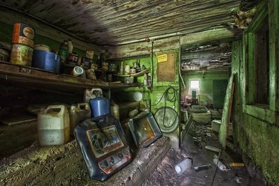 Interior of abandoned building