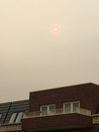 Low angle view of roof against clear sky