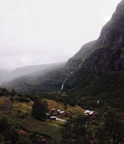 Scenic view of mountains against clear sky