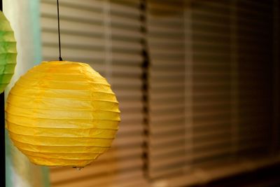 Close-up of chinese lanterns hanging at home