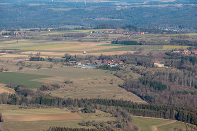 High angle view of agricultural field