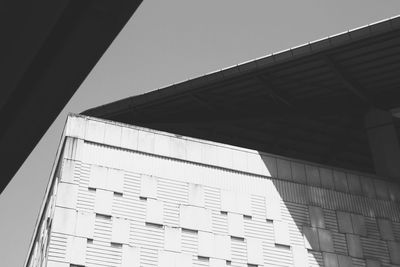 Low angle view of building against clear sky